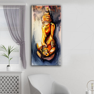 Ganesha Illustrative Canvas Wall Painting