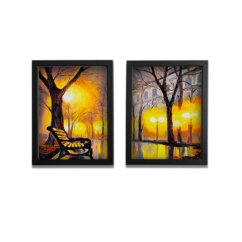 Black , Wood wall photo frame set of 2
