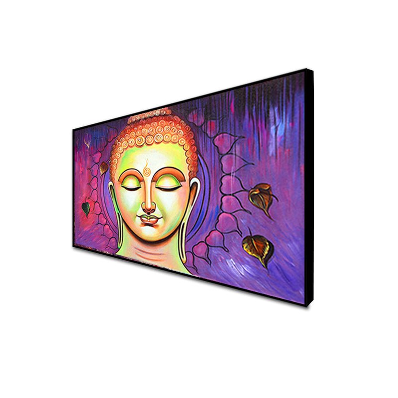Acrylic Color Portrait Buddha Floating Canvas Wall Painting