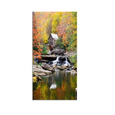 Hut & River View Canvas Wall Painting