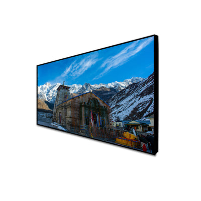 Kedarnath Temple Canvas Floating Frame Wall Painting