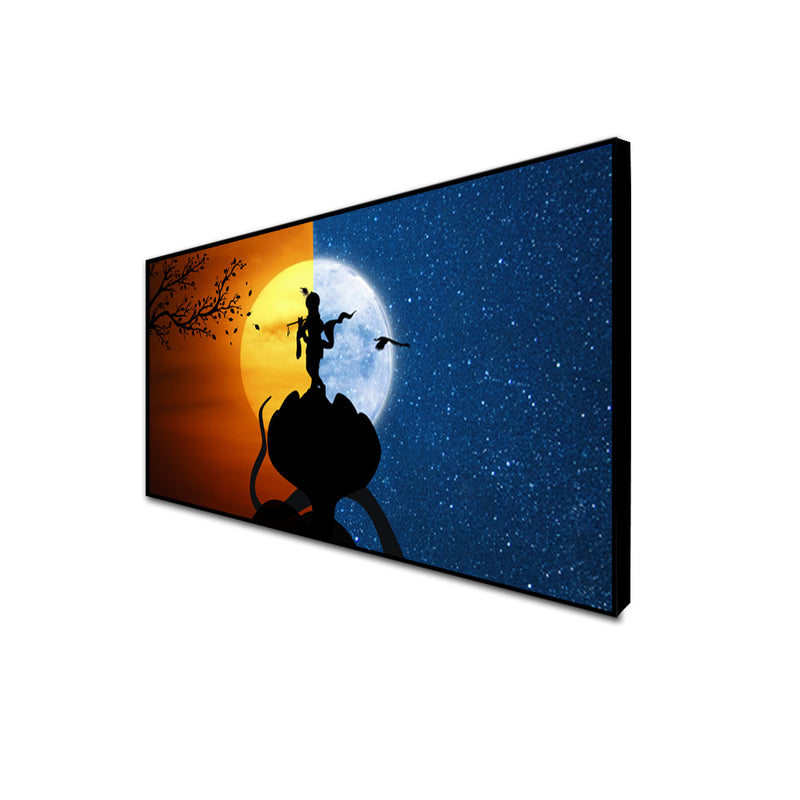 Abstract Krishna Canvas Floating Frame Wall Painting