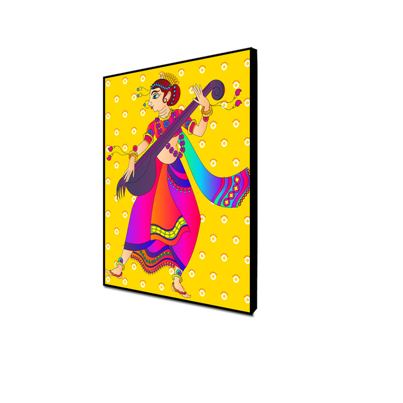 Meera Madhubani Canvas Floating Wall Painting