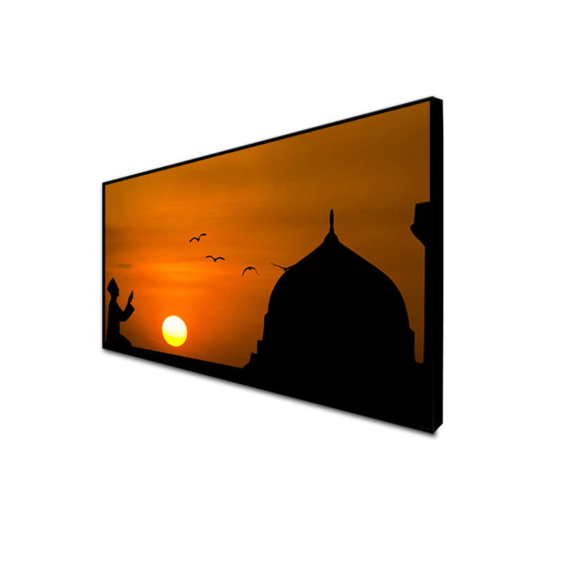Muslim Man Praying Duas Islamic Floating Frame Canvas Wall Painting