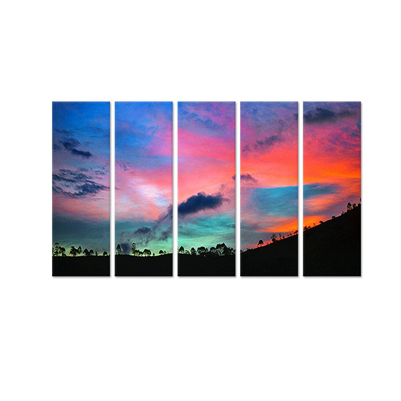 Colourful Weather Canvas  Wall Painting - With 5 Panel