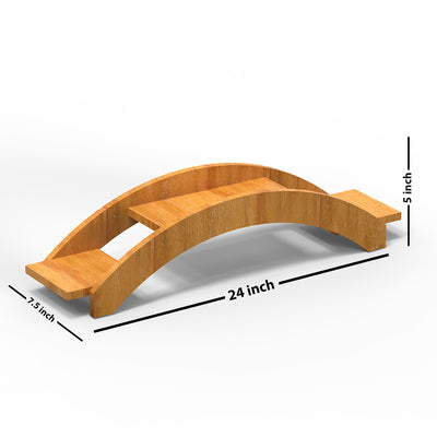 Large Bridge Shaped Wooden Planter Stand - Dimensions