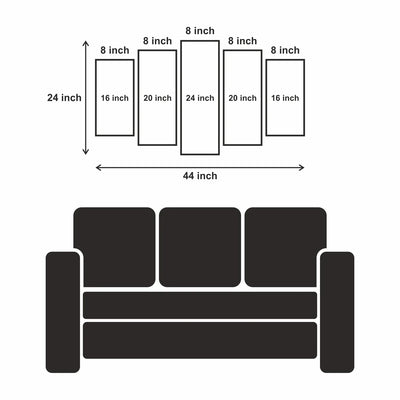 Highland Cattle With Scenic Canvas Wall Painting- With 5 Frames