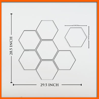 Colorful Abstract Ganesha Hexagon Canvas Wall Painting - 7pcs