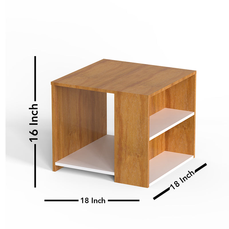 Duo Side Table With Wooden Finish