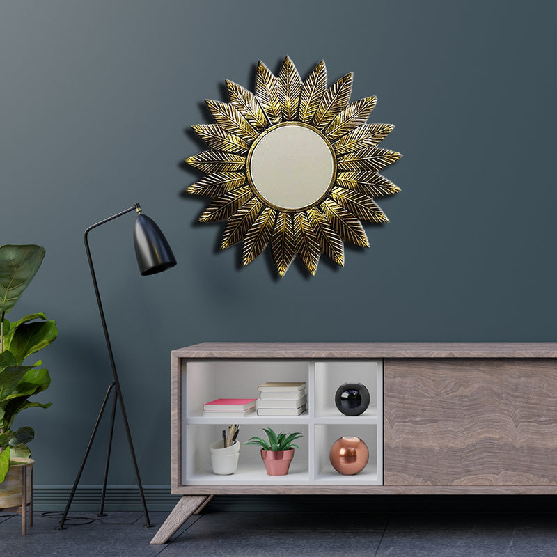 Golden Leaf Design Large Metal Wall Art