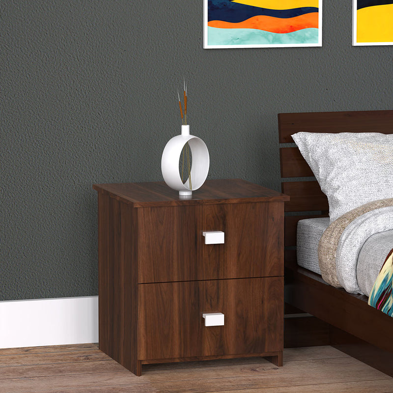 Kosmo Premium Bed Side Table in Walnut Finish