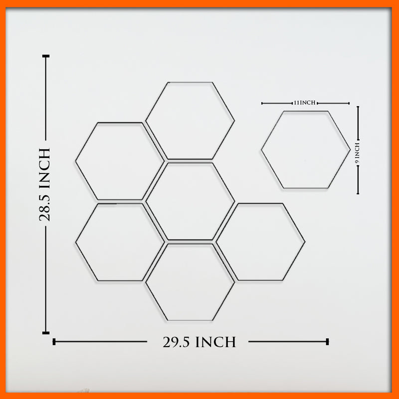 Colorful Mandala Art Hexagonal Canvas Wall Painting - 7pcs