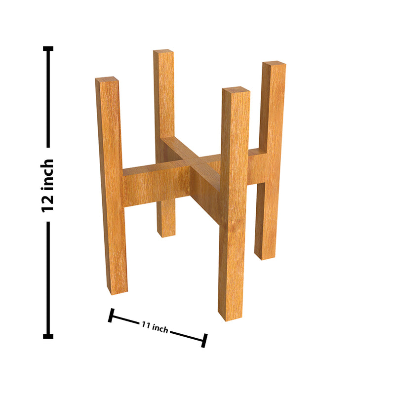 Oak Finish Wooden Planter Stand