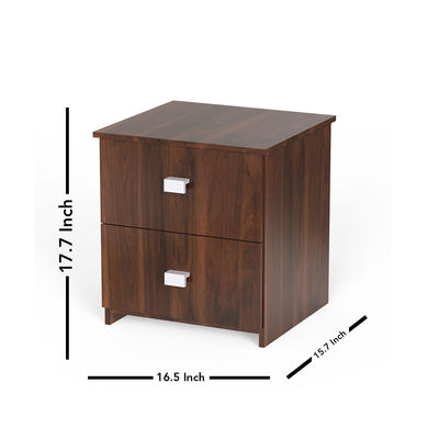 Kosmo Premium Bed Side Table in Walnut Finish