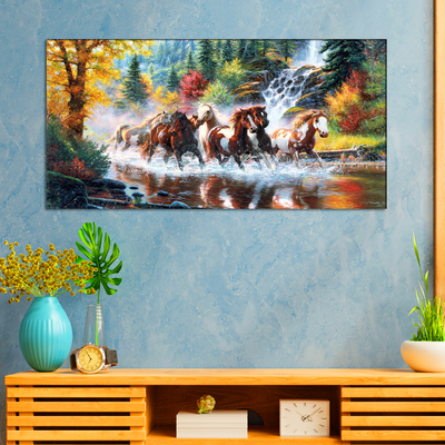 Eight Running Horses Wall Canvas Painting
