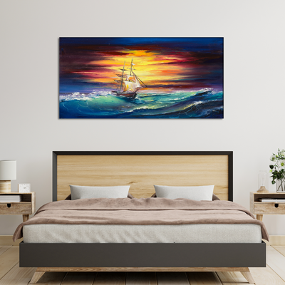 Boat Abstract Art Canvas Wall Painting