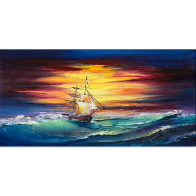 Boat Abstract Art Canvas Wall Painting