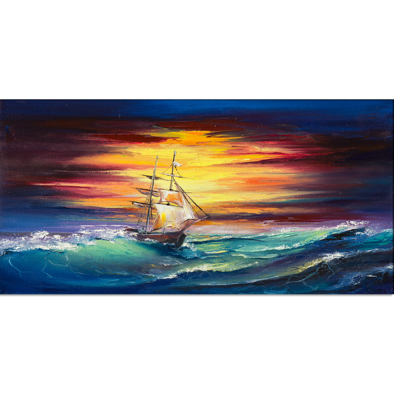 Boat Abstract Art Canvas Wall Painting