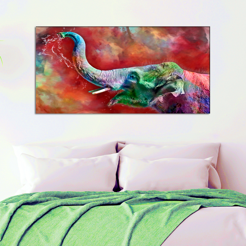 Colorful Elephant Canvas Wall Painting