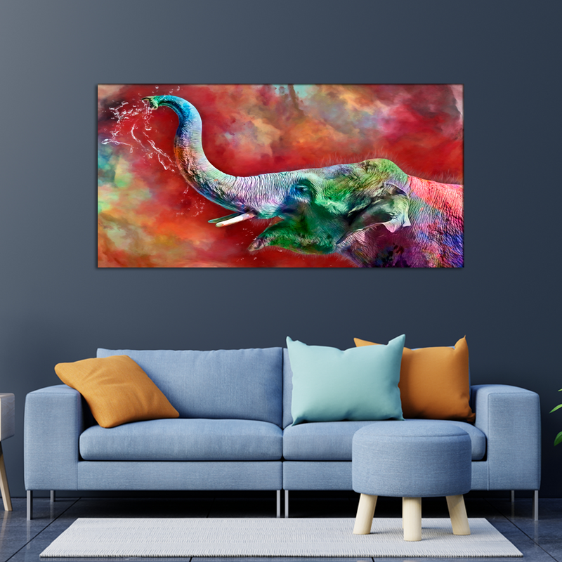 Colorful Elephant Canvas Wall Painting