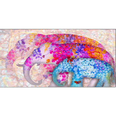 Colourful Elephant Abstract Canvas Wall Painting