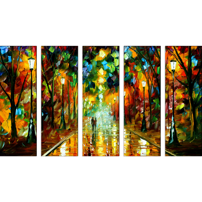 Beautiful Romantic Couple Abstract Canvas Wall Painting- With 5 Frames