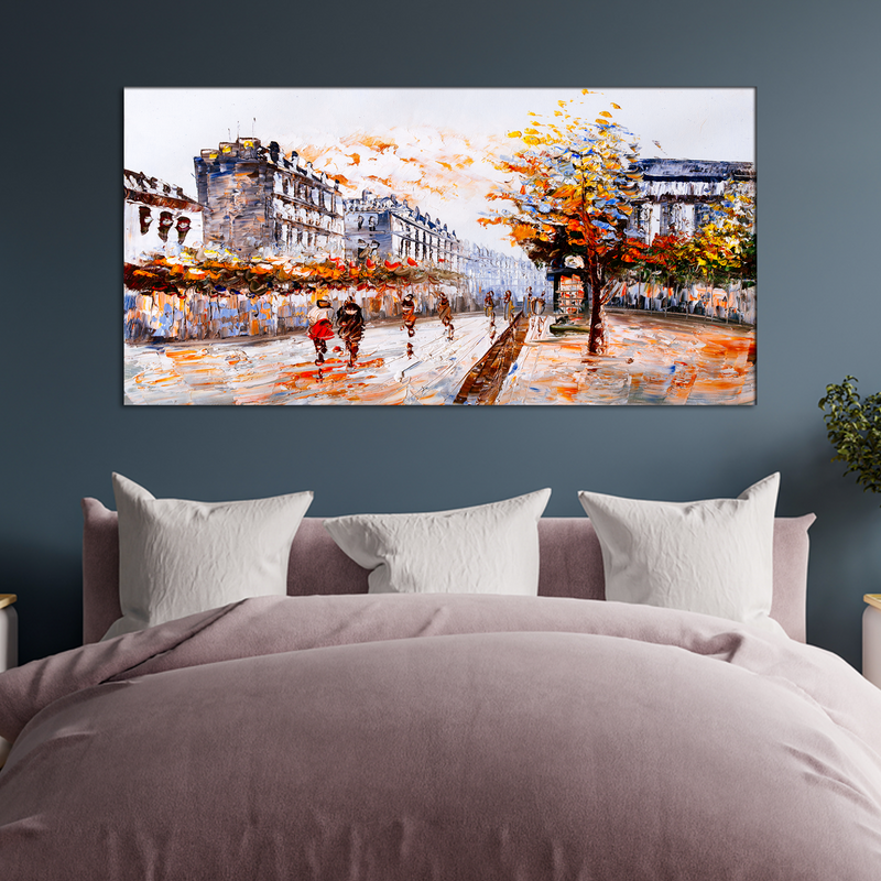 Beautiful City Road Abstract Canvas Wall Painting