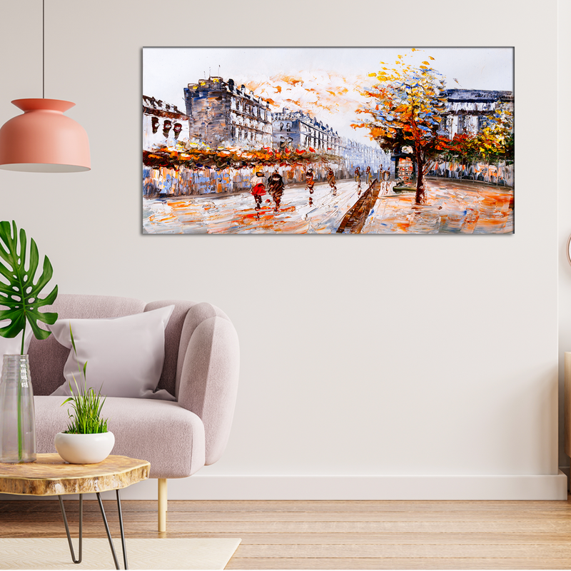 Beautiful City Road Abstract Canvas Wall Painting