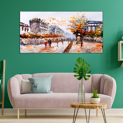 Beautiful City Road Abstract Canvas Wall Painting