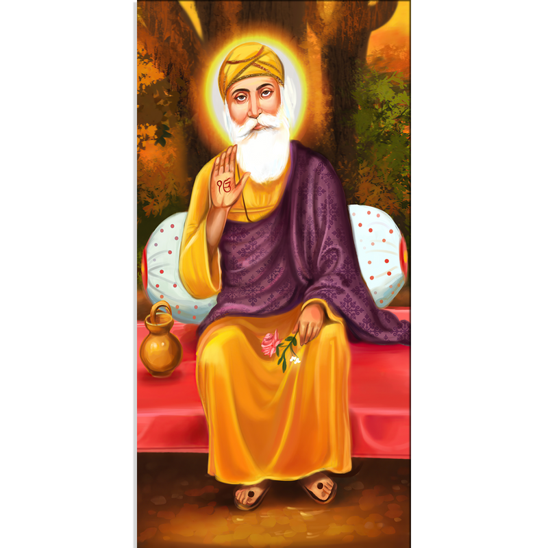 Guru Nanak Dev Ji Sikh Canvas Wall Painting