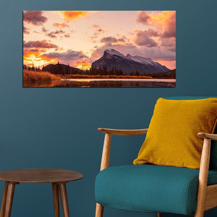 Mountain Sunset Canvas  Wall Painting
