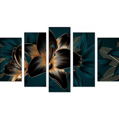 Lillie Line Art Canvas Wall Painting- With 5 Frames