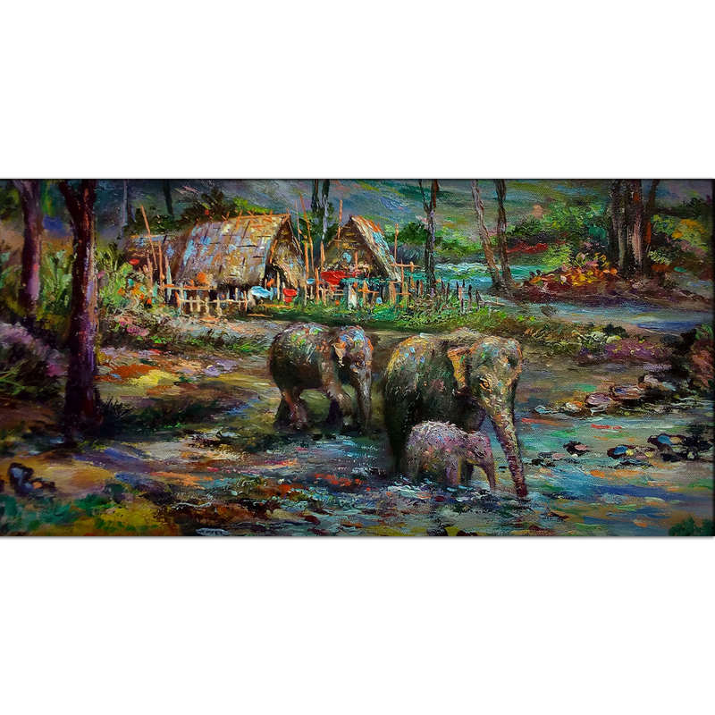 Elephant Painting Canvas Wall Painting