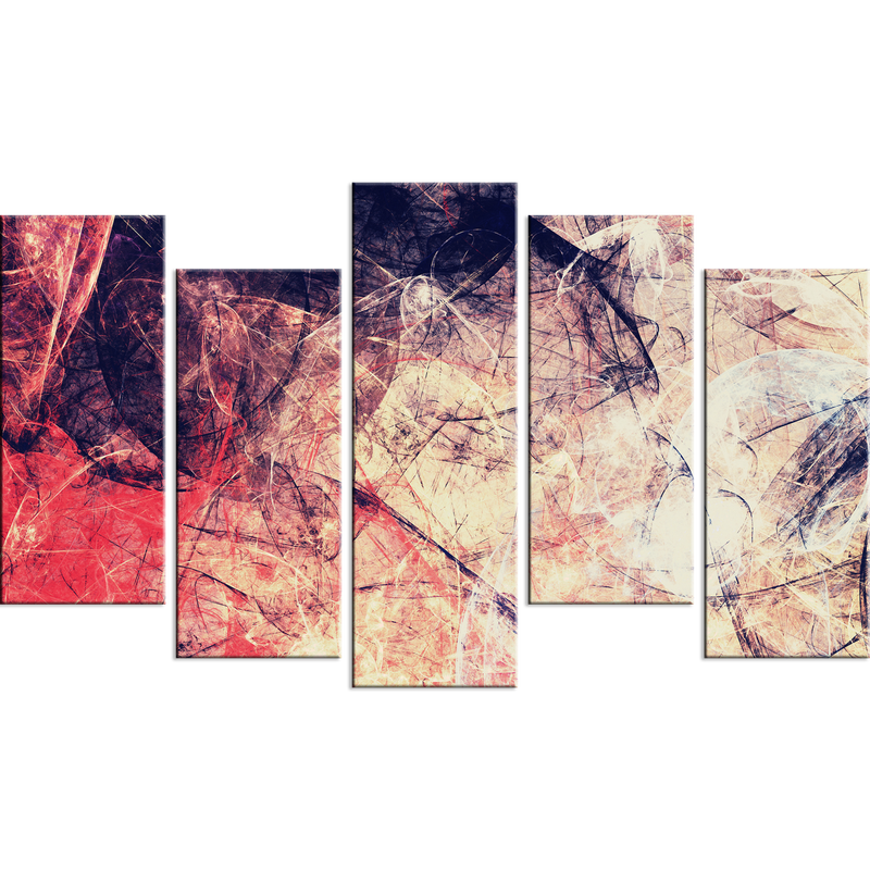 Minimalist Abstract Art Canvas Panel - With 5 Frames