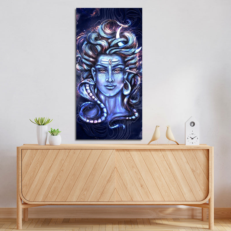 Mahadev Vikat Rup Print On Canvas Wall Painting