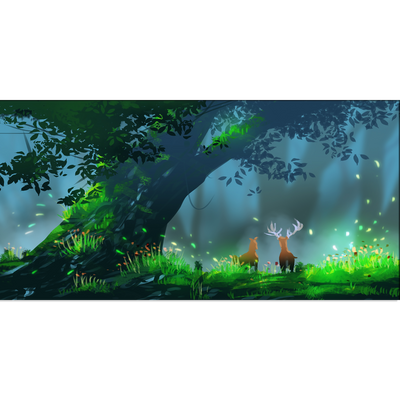 Deer Illustrations Canvas Wall Painting