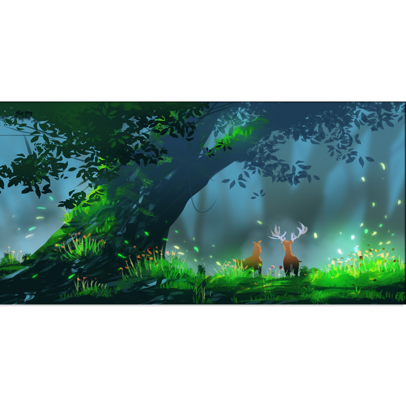 Deer Illustrations Canvas Wall Painting