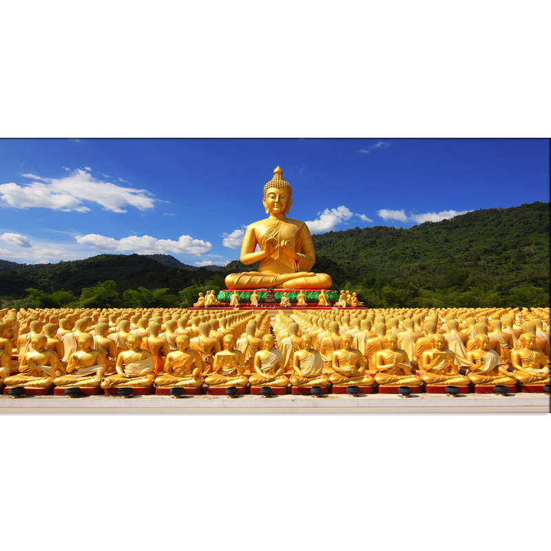 Golden Buddha With Nature Canvas Wall Painting