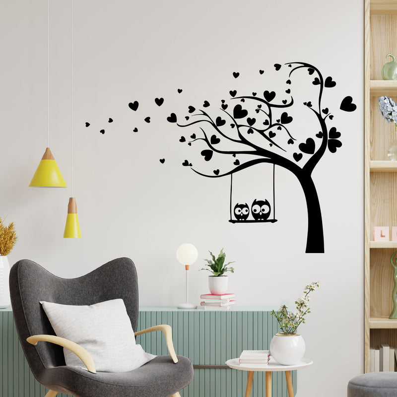 Cute Owls on Tree Premium Quality Wall Sticker
