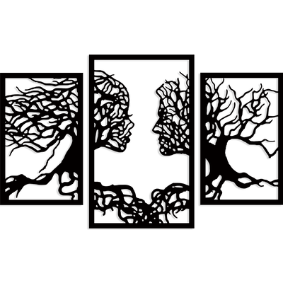 Beautiful Human Face Black color Tree Design Wooden Wall Hanging