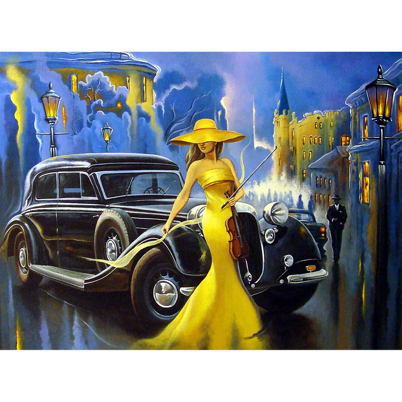 Modern Art Design Girl Digitally Printed Wallpaper