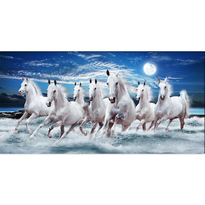 7 horse painting canvas wall paintings | seven horse picture by DecorGlance