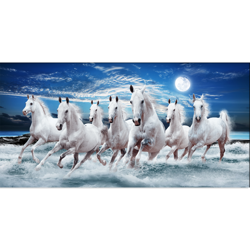 7 horse painting canvas wall paintings | seven horse picture by DecorGlance