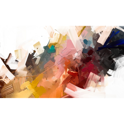 Multi Color Patch Abstract Digitally Printed Wallpaper