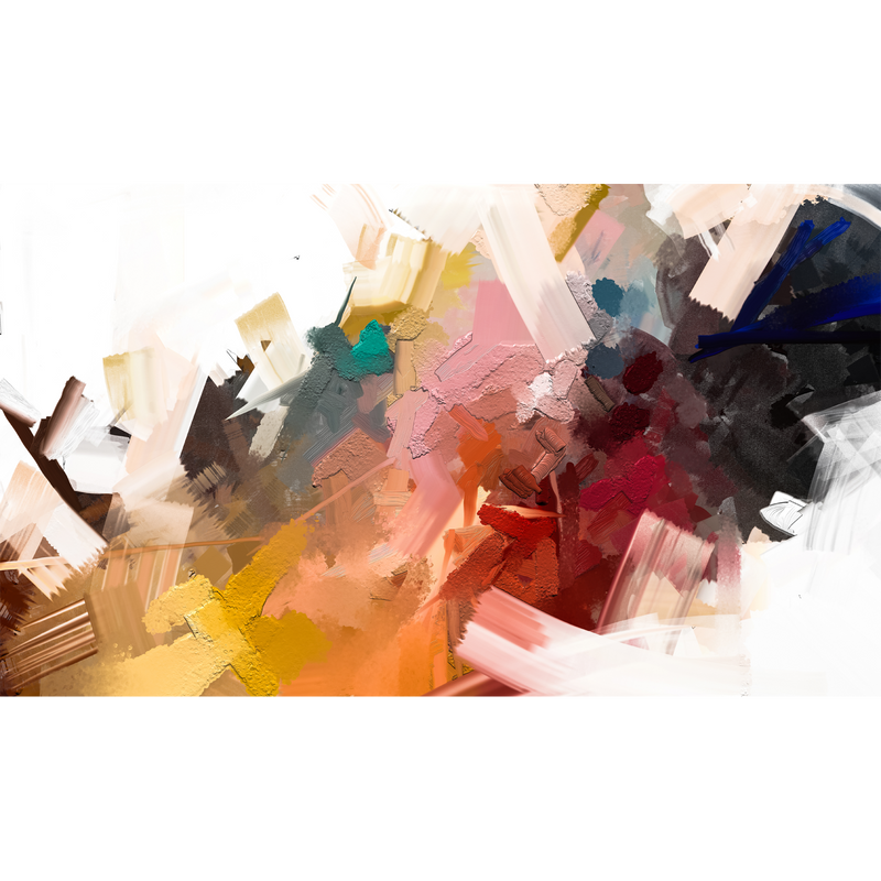 Multi Color Patch Abstract Digitally Printed Wallpaper