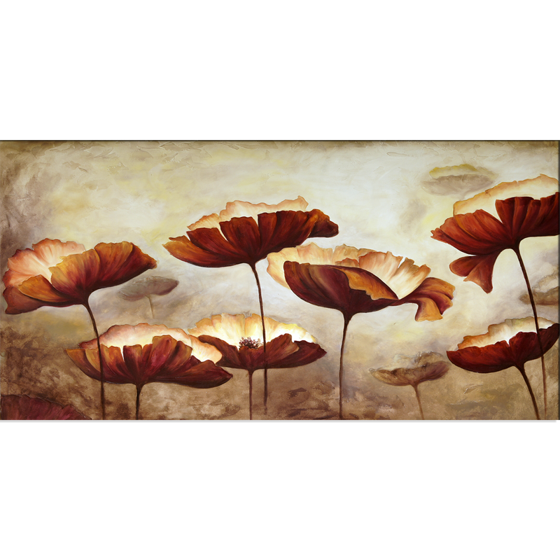 Brown Flower Canvas Wall Painting