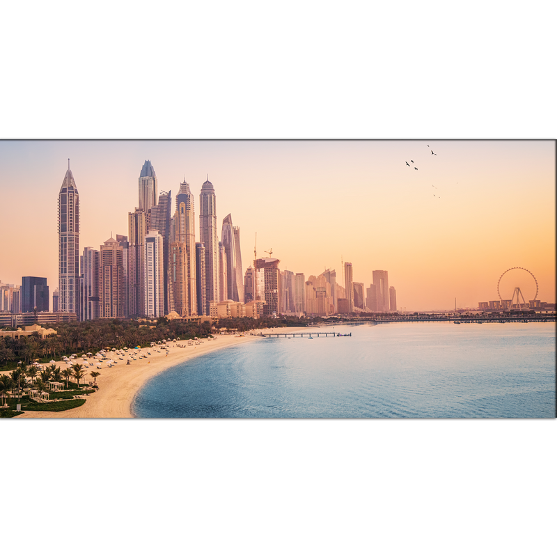 Dubai Buildings Panoramic View Canvas Wall Painting