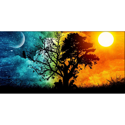 Day & Night Tree Scenery Canvas Wall Painting