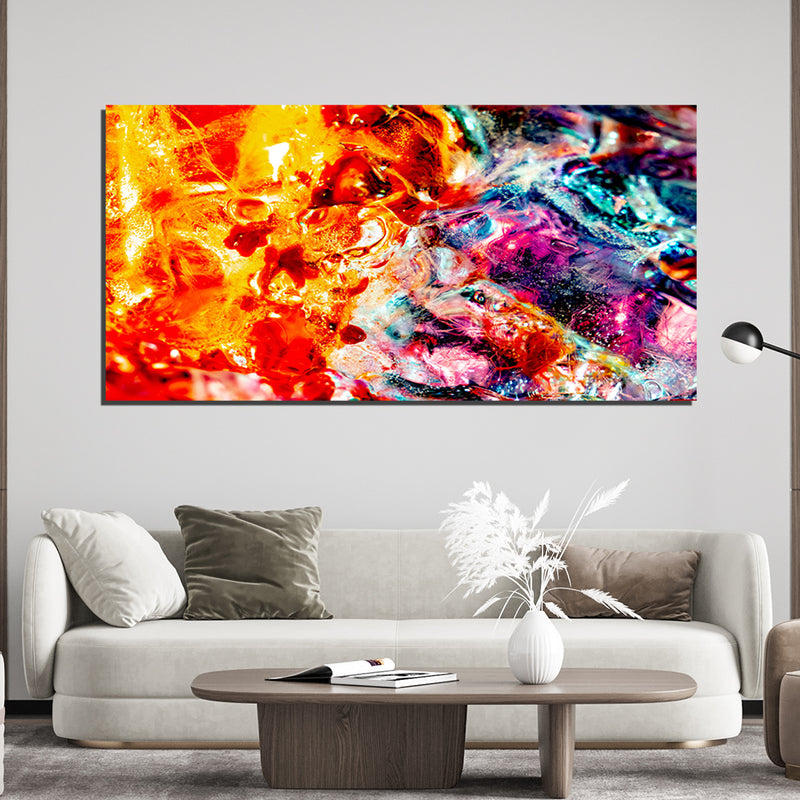 Glittery Fluid Abstract Canvas Wall Painting
