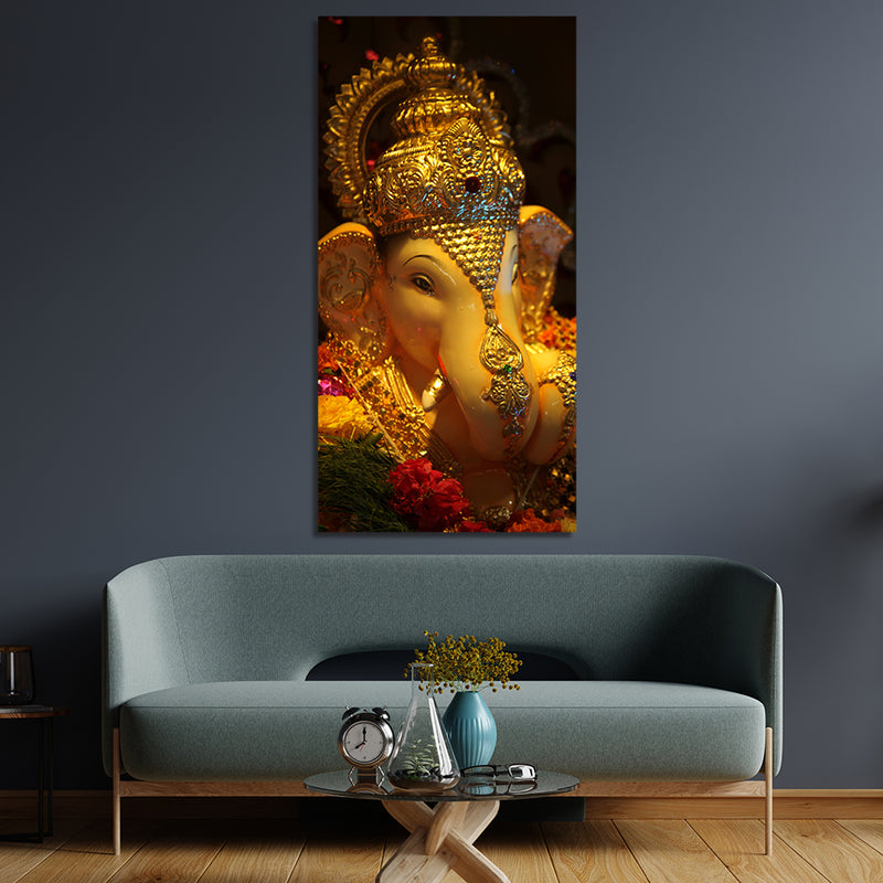 Lord Ganesha Print On Canvas Wall Painting